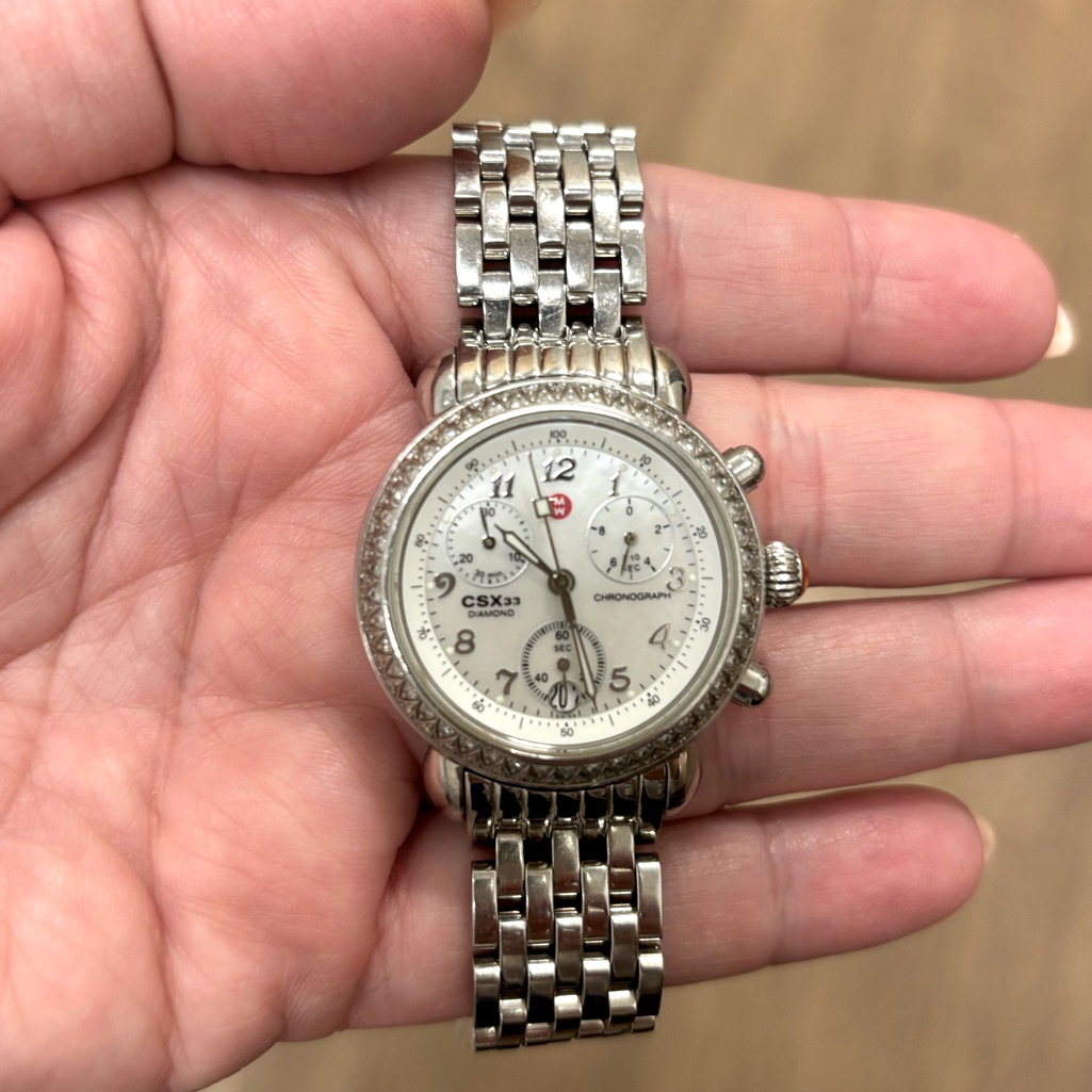 Michele Watch Diamond And Mother Of Pearl